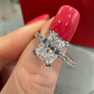 2ct Radiant Cut moissanite ring